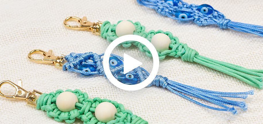 Macrame sleutelhanger