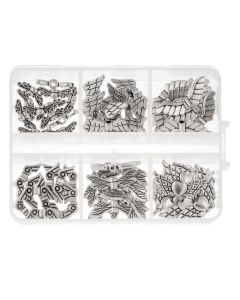Set - Tibetaanse Metalen Kralen Engel Vleugels (14 - 24 mm) Antiek Zilver (60 Stuks)