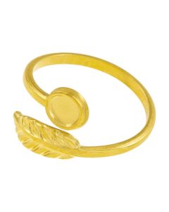 Stainless Steel Ring Cabochon Setting (4 mm) 18K Gold Ion Plated (1 Stuk)