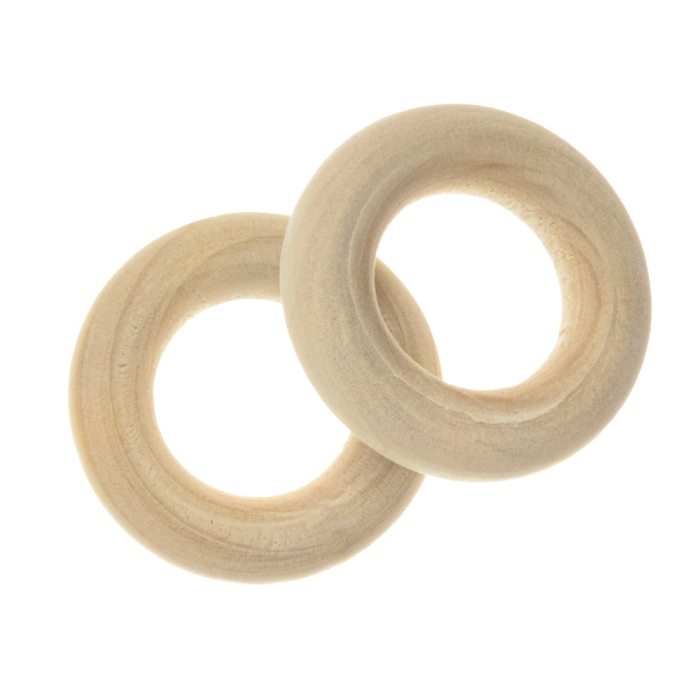 Blanke Houten Ring (24 x 6 mm, gat 12 mm) 20 stuks Blanke Houten Ring (24 x 6 mm, gat 12 mm) 20 stuks
