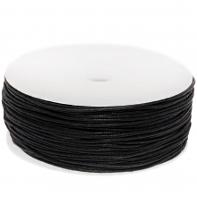 Waxkoord Katoen (ca. 1 mm) Black (90 Meter)