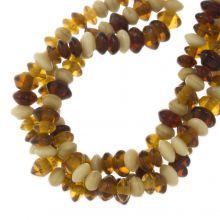 Kralenmix - Glaskralen (6 - 8 x 3 - 5 mm) Amber (125 stuks)