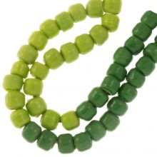 Glaskralen (10 x 9 mm) Mint Green (44 stuks)