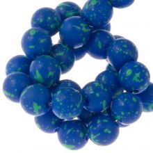 DQ Glaskralen Spetters (6 mm) Nebulas Blue (25 Stuks)