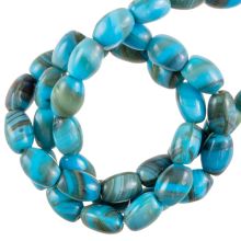Glaskralen Monalisa (7 x 4.5 mm) Pacific Blue (32 stuks)