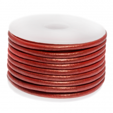 DQ Leer Metallic (3 mm) Bright Red (5 Meter)