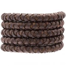 DQ Gevlochten Leer (7 mm) Chestnut (1 Meter)