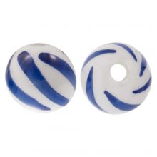 Delfts Blauwe Keramiek Kralen (10 mm) White-Blue (4 stuks)