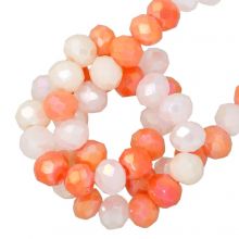 Electroplated Facetkralen Rondell (3 x 2.5 mm) Coral Peach AB (185 Stuks)