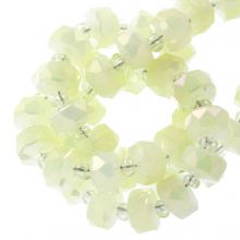 Electroplated Facetkralen Rondell (7 x 5 mm) Soft Lime (80 Stuks)