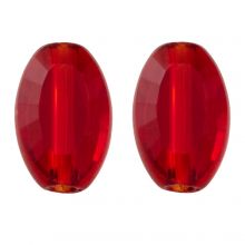 Glaskralen (10 x 6 x 3 mm) Dark Red (10 stuks)