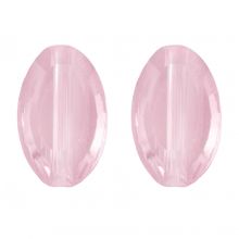 Glaskralen (10 x 6 x 3 mm) Pink (10 stuks)