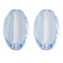 Glaskralen (10 x 6 x 3 mm) Transparent Blue (10 stuks)
