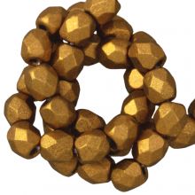 DQ Fire Polished Facetkralen (3 mm) Brass Gold (50 Stuks)