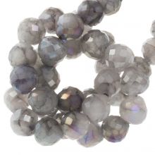 Crackle Facetkralen Rond (8 mm) Silver Filigree AB (60 Stuks)