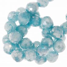 Crackle Facetkralen Rond (8 mm) Air Blue AB (60 Stuks)