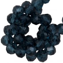 Facetkralen Rondell (2 x 3 mm) Deep Transaprent Blue (130 Stuks)
