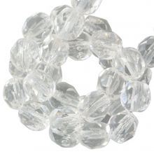 DQ Fire Polished Facetkralen (4 mm) Crystal White Shine (50 Stuks)