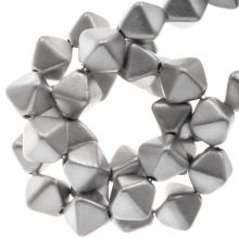 DQ Bicone Glaskralen (6 mm) Aluminium Silver (20 stuks)