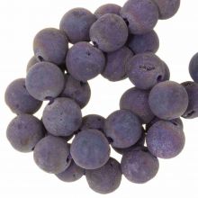Electroplated Druzy Geode Kwarts Kralen (8 mm) Purple (49 Stuks)