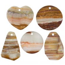 Serpentijn Jade Hanger Mix (25 - 31 x 20 - 30 x 1.5 - 2 mm) 5 stuks