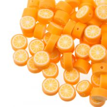 Polymeer Kralen Sinaasappel (10 x 4.5 mm) Orange (30 stuks)