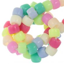 Acryl Kralen Pony Beads (8 x 6 mm) Mix Color Pastel (100 stuks)