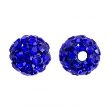 Shamballa kralen (6 mm) Sapphire (5 stuks)