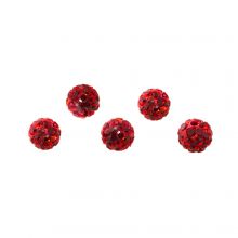 Shamballa kralen (6 mm) Haute Red (5 stuks)