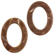 Acryl Ringen (37 x 28 x 3.5 mm) Brown (25 stuks)