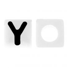 Letterkralen Y (7 x 7 mm) White-Black (50 stuks)