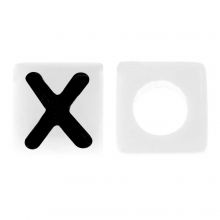 Letterkralen X (7 x 7 mm) White-Black (50 stuks)