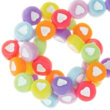 Acryl Kralen Hartjes (7 x 4 mm) Mix Color (50 stuks)