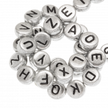 Letterkralen Mix (7 x 3.5 mm) Silver-Black (400 stuks)