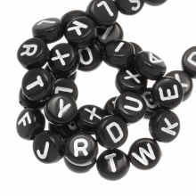 Letterkralen Mix Compleet Alfabet (7 x 4 mm) Black-White (26 x 5 letters)