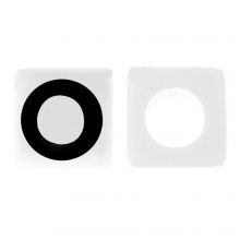 Letterkralen O (7 x 7 mm) White-Black (50 stuks)