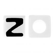 Letterkralen Z (7 x 7 mm) White-Black (50 stuks)