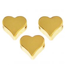 Metalen Kralen Hartje (6 x 5 x 3.2 mm) Goud (10 Stuks)