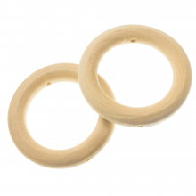 Blanke Houten Ring (45 x 8 mm, gat 30 mm, rijggat 2 mm) 10 stuks