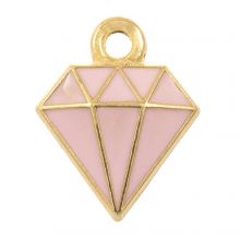 Bedel Enamel Diamant (15 x 11 x 2.5 mm) Pink (5 Stuks)