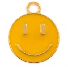 Bedel Enamel Smiley (14.5 x 12 mm) Sunrise Yellow (5 Stuks)