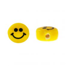 Keramiek Smiley Kralen (7 mm) Yellow (5 Stuks)