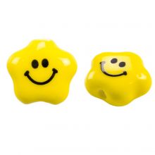 Keramiek Smiley Kralen (15 x 7 mm) Yellow (3 Stuks)