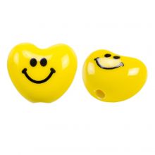 Keramiek Smiley Kralen (12.5 x 14.5 x 9 mm) Yellow (3 Stuks)
