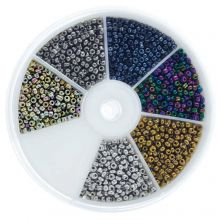 Kralendoos - Rocailles Electroplated (3 mm) Mix Color