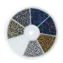 Kralendoos - Rocailles Electroplated Glaskralen (3 mm) 'Mix Color'