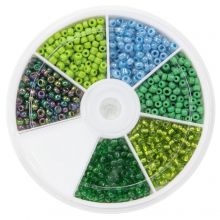 Kralendoos - Rocailles (3 mm) Mix Color Green 