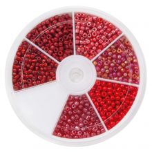 Kralendoos - Rocailles (3 mm) Mix Color Red 