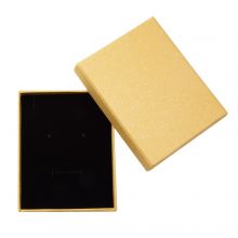 Sieraden Cadeaudoosje Kraftpapier met Sponsmat (9.5 x 7.5 x 1.5 cm) Gold (1 stuk)