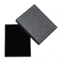 Sieraden Cadeaudoosje Kraftpapier met Sponsmat (9.5 x 7.5 x 1.5 cm) Anthracite (1 stuk)